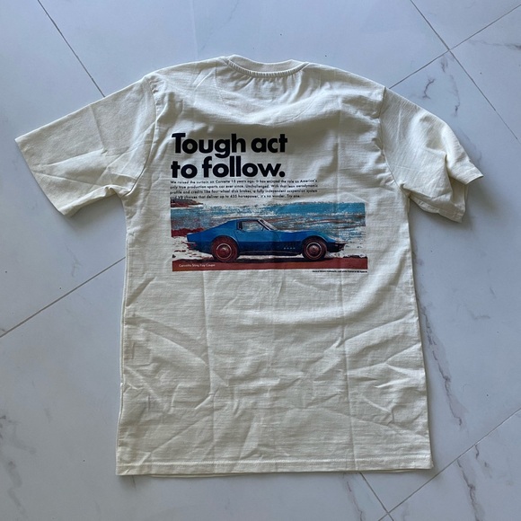 Stylish Chevrolet size medium men’s T-shirt tan color cool slogan on the back - Picture 3 of 3